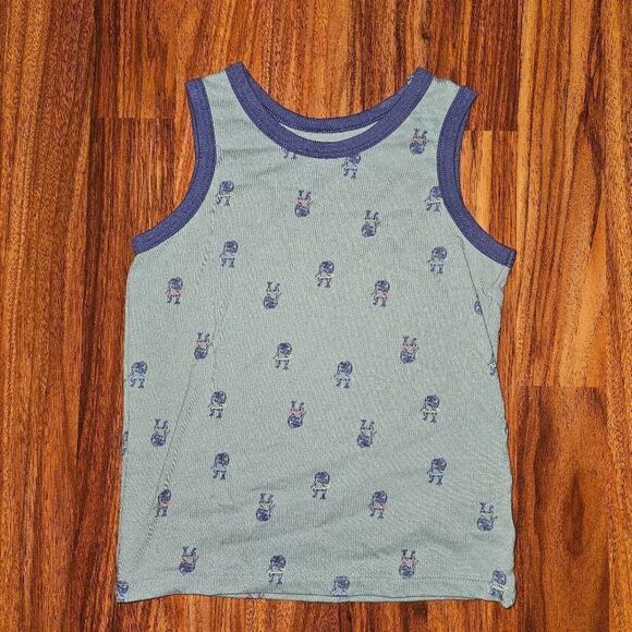 5 for $25 Cat & Jack Blue Hoola Hooping T-Rex Tank Toddler Size 2T - Picture 1 of 4